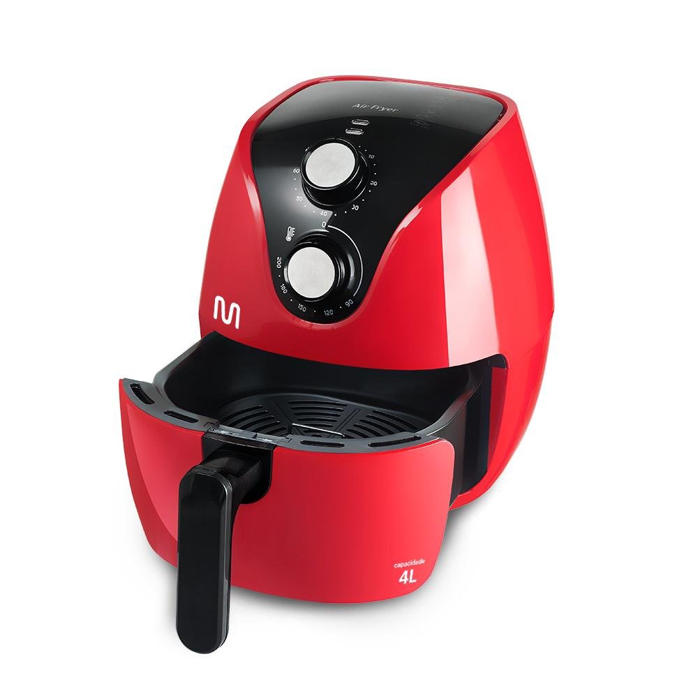 Fritadeira Eletrica Air Fryer 220V 4 Litros 1500W Vermelha Multi - GO204
