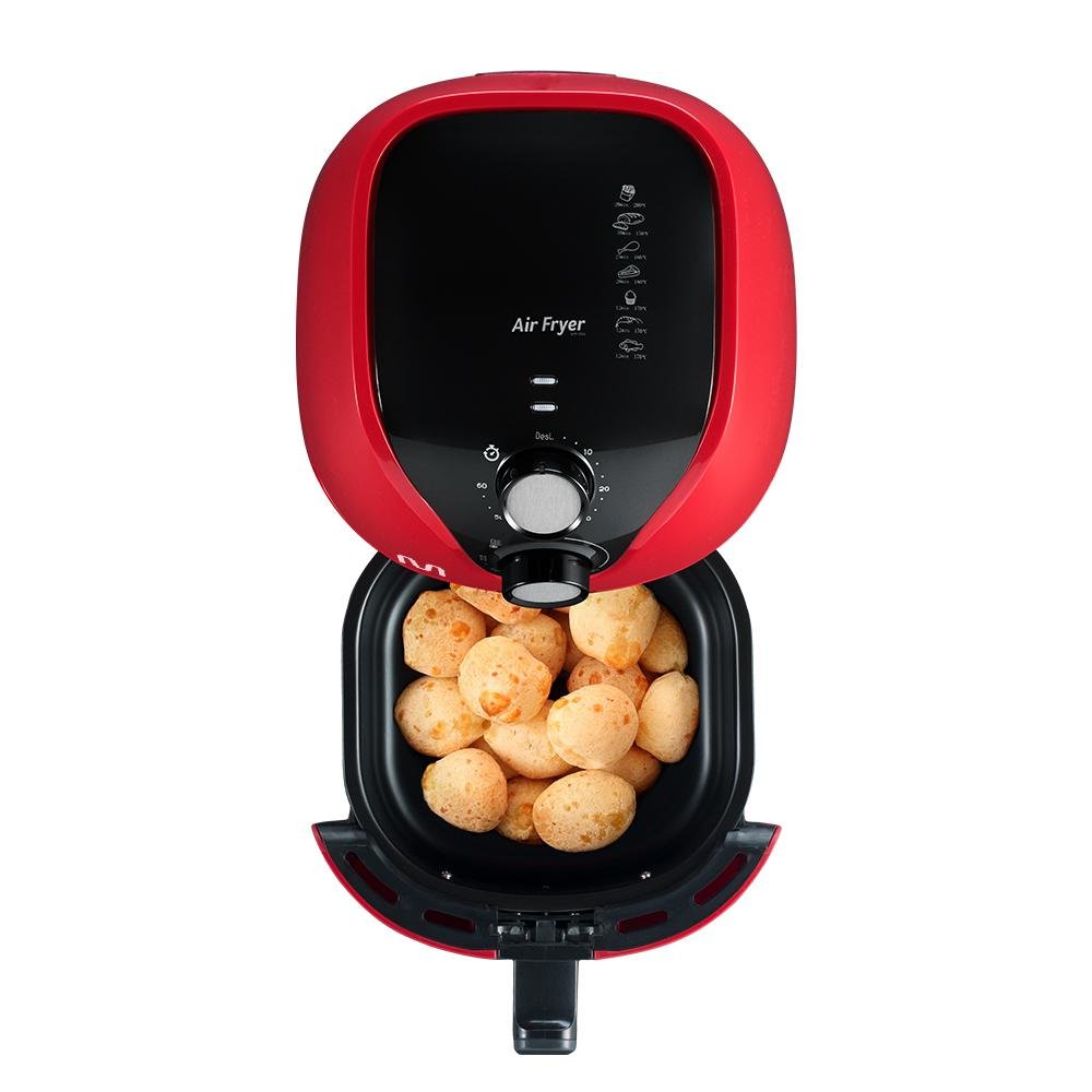 Fritadeira Eletrica Air Fryer 220V 4 Litros 1500W Vermelha Multi - GO204