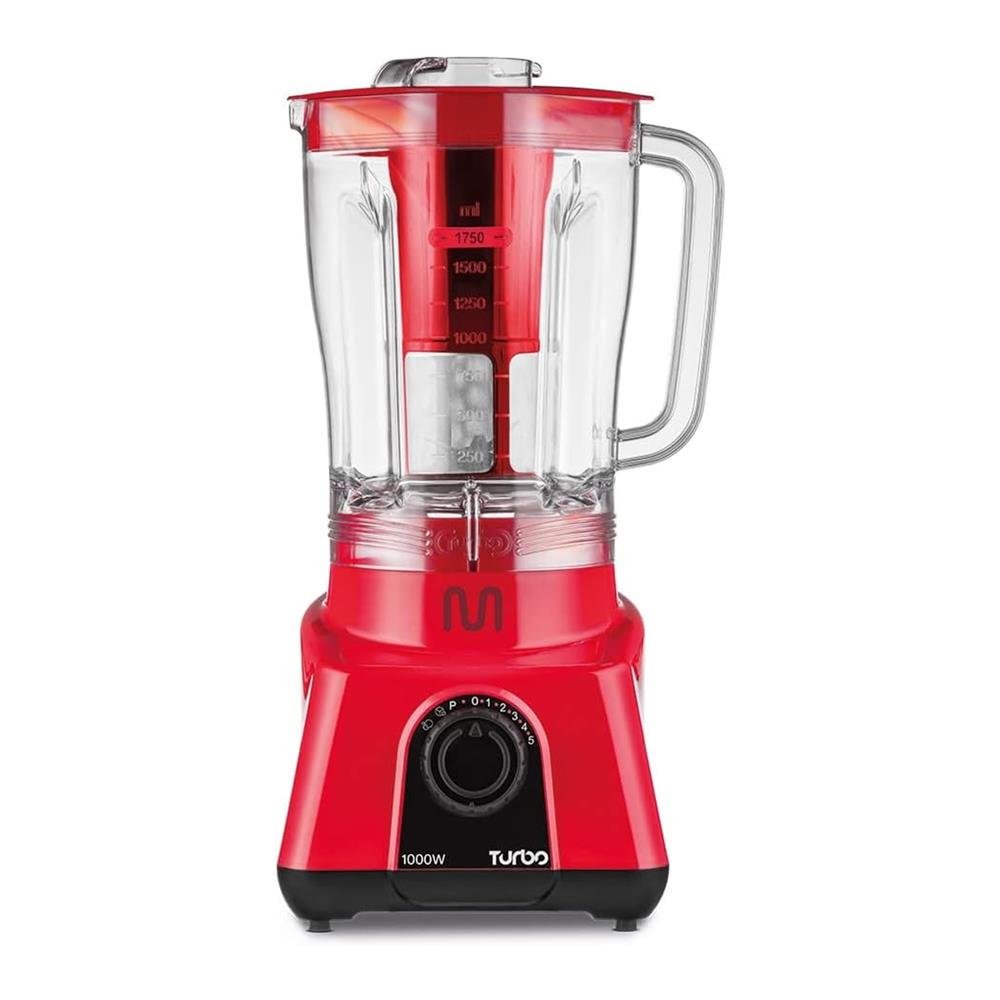 Liquidificador 2,6L Turbo Vermelho 1000w-127v com 8 Velocidades Multi - LQ1003