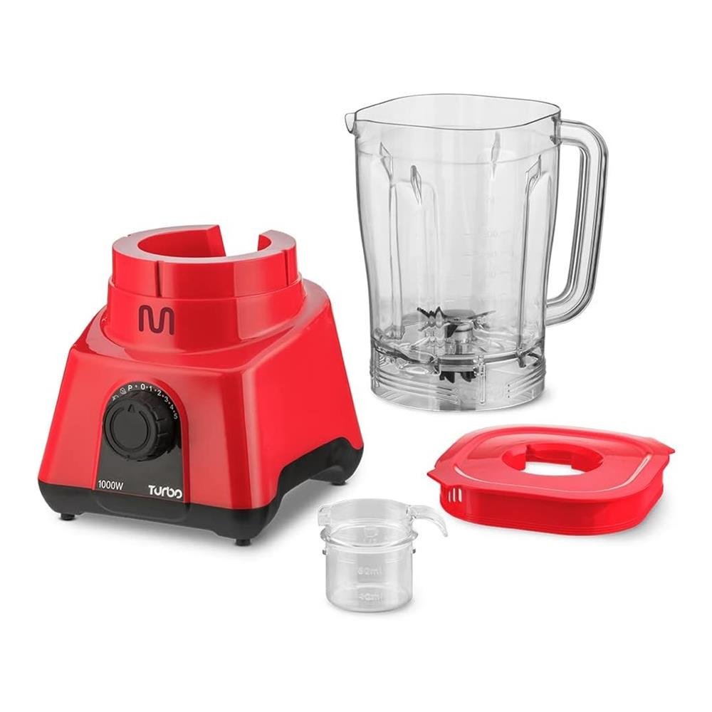 Liquidificador 2,6L Turbo Vermelho 1000w-127v com 8 Velocidades Multi - LQ1003