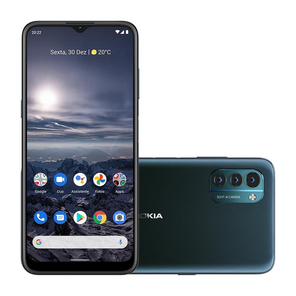 Smartphone Nokia G21 4G 128GB Tela HD + 6.5 Polegadas Dual Chip 4GB RAM Pronto para Android 12 Câmera Tripla 50MP + Selfie 8MP Azul - NK083