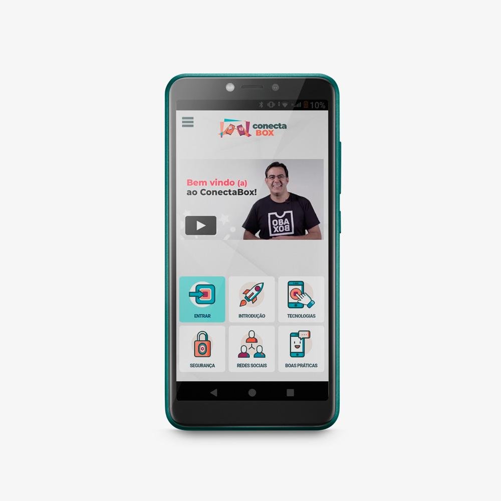 Celular Obasmart Conecta Verde 4G 32+32Gb Facil De Usar Obabox - Ob027