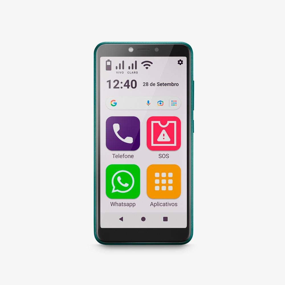 Celular Obasmart Conecta Verde 4G 32+32Gb Facil De Usar Obabox - Ob027