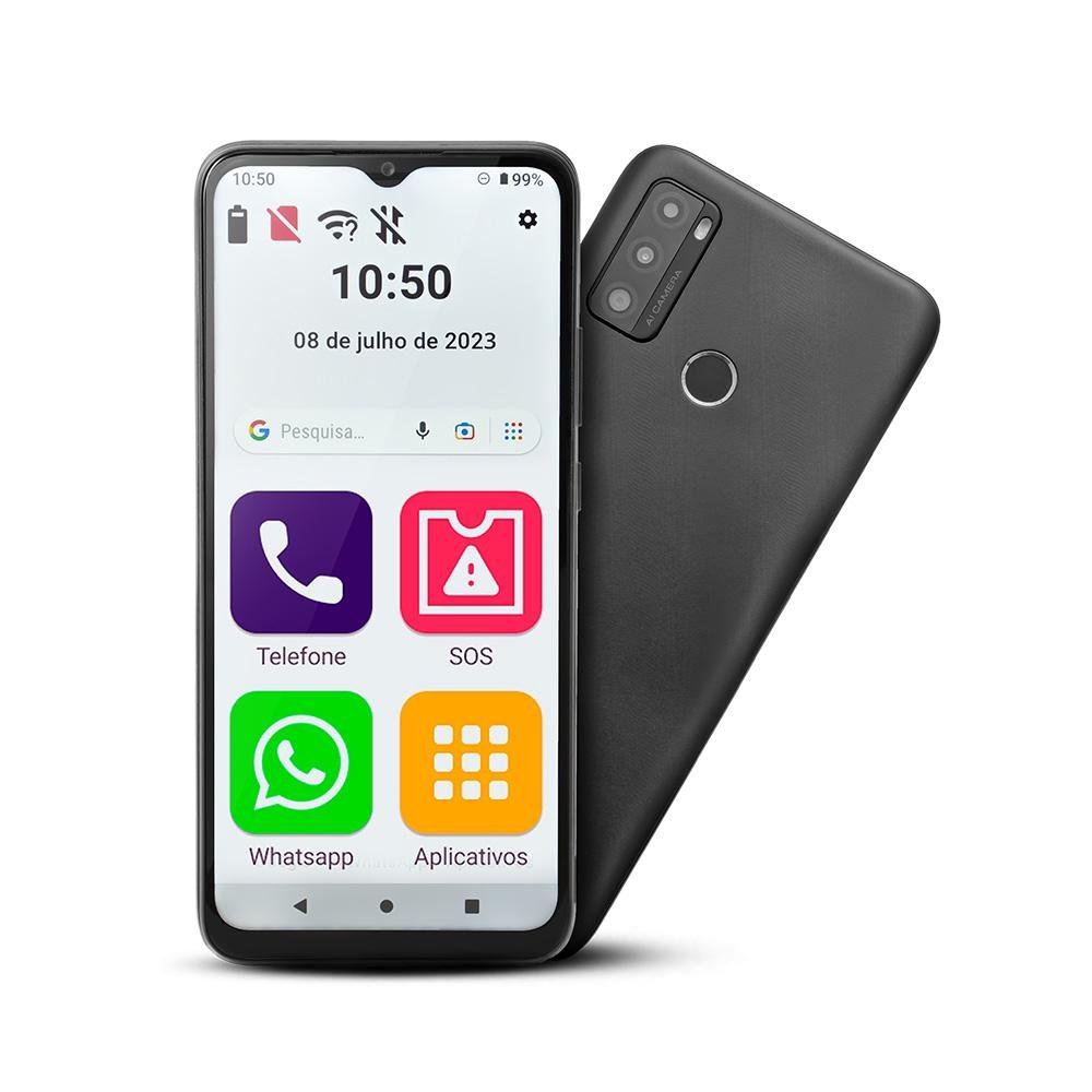 Celular ObaSmart Conecta G Max 2 SE 32+32GB Tela 6,5 Polegadas Dual Chip 2GB RAM Android 11 Preto - OB054