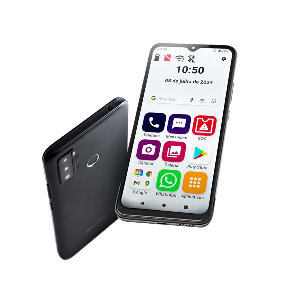 Celular ObaSmart Conecta G Max 2 SE 32+32GB Tela 6,5 Polegadas Dual Chip 2GB RAM Android 11 Preto - OB054