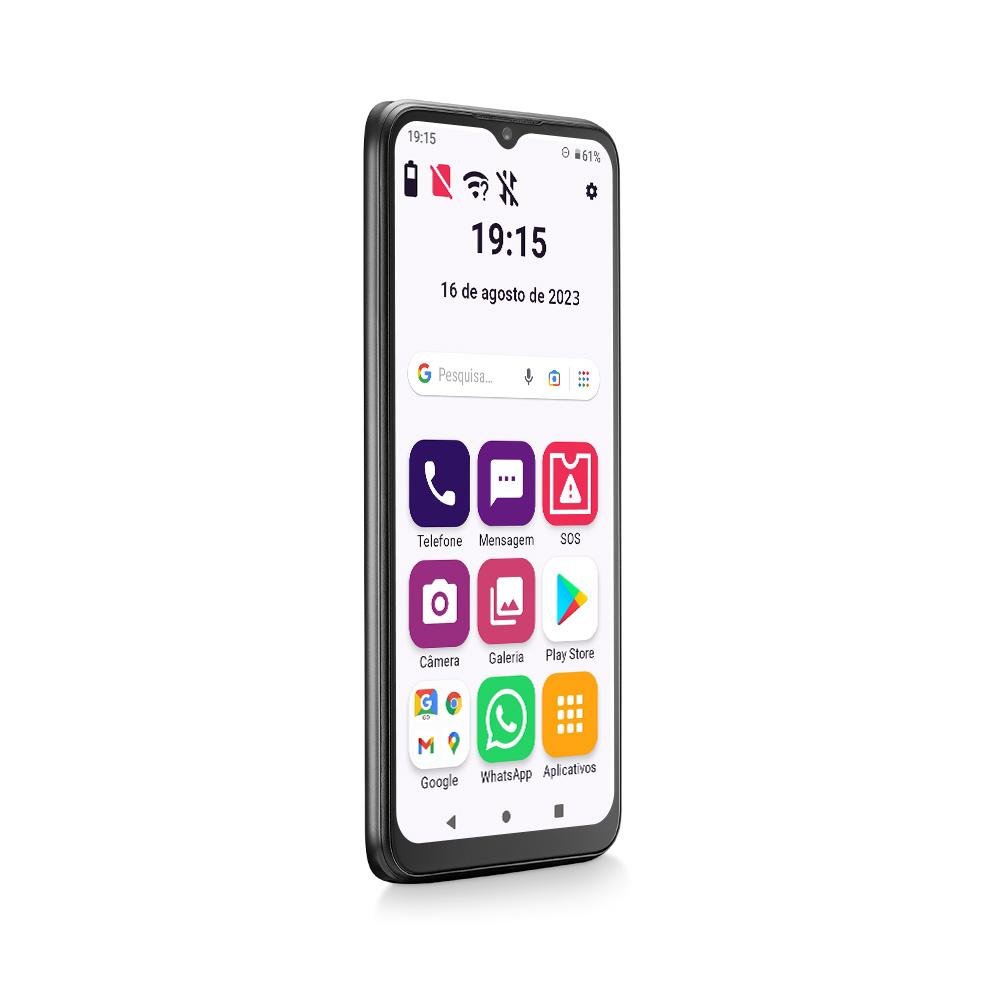 Celular ObaSmart Conecta G Max 2 SE 32+32GB Tela 6,5 Polegadas Dual Chip 2GB RAM Android 11 Preto - OB054