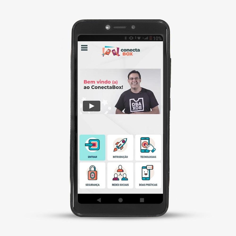 Celular facil de usar ObaSmart Conecta 4G 32GB + 32GB Preto Obabox - OB043