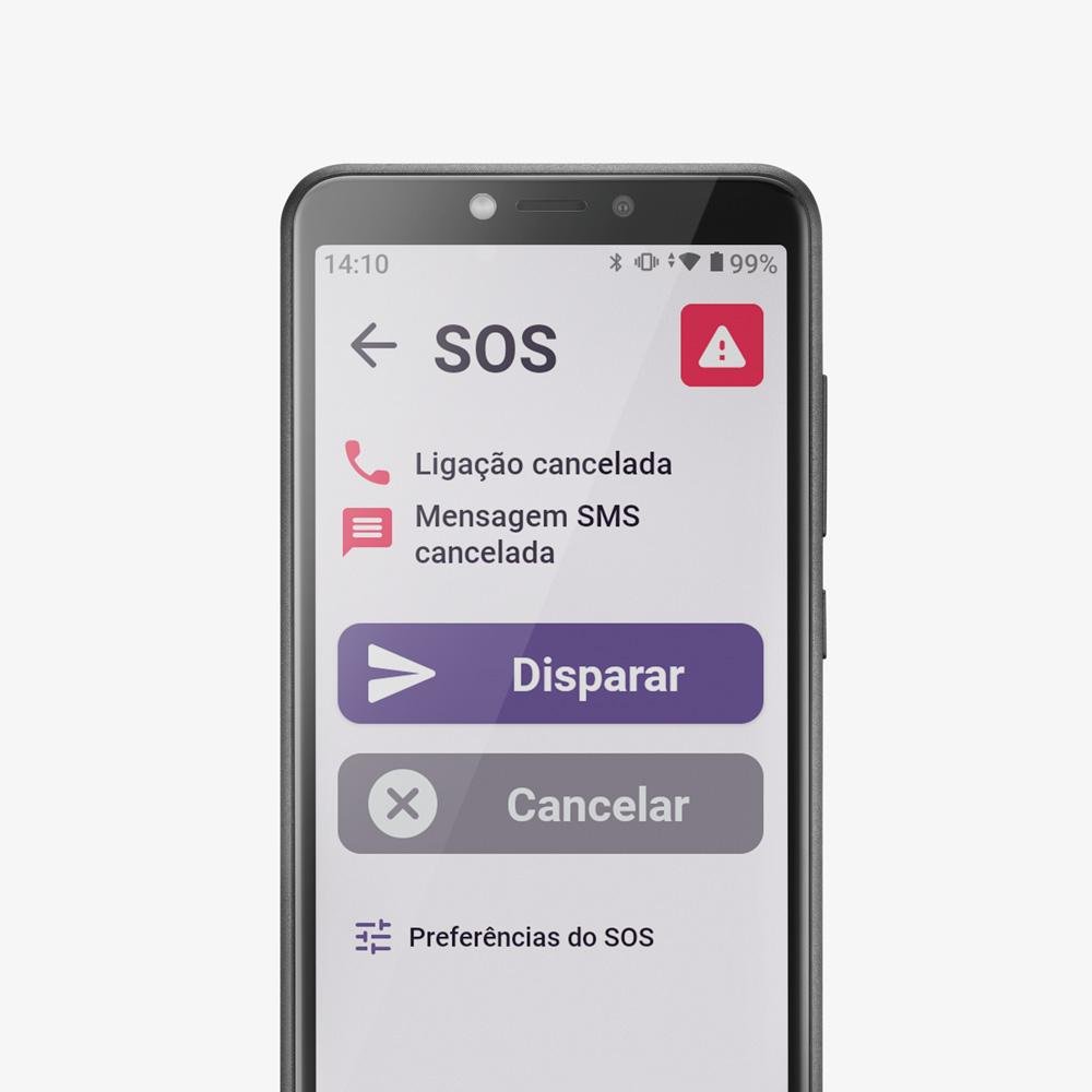 Celular facil de usar ObaSmart Conecta 4G 32GB + 32GB Preto Obabox - OB043