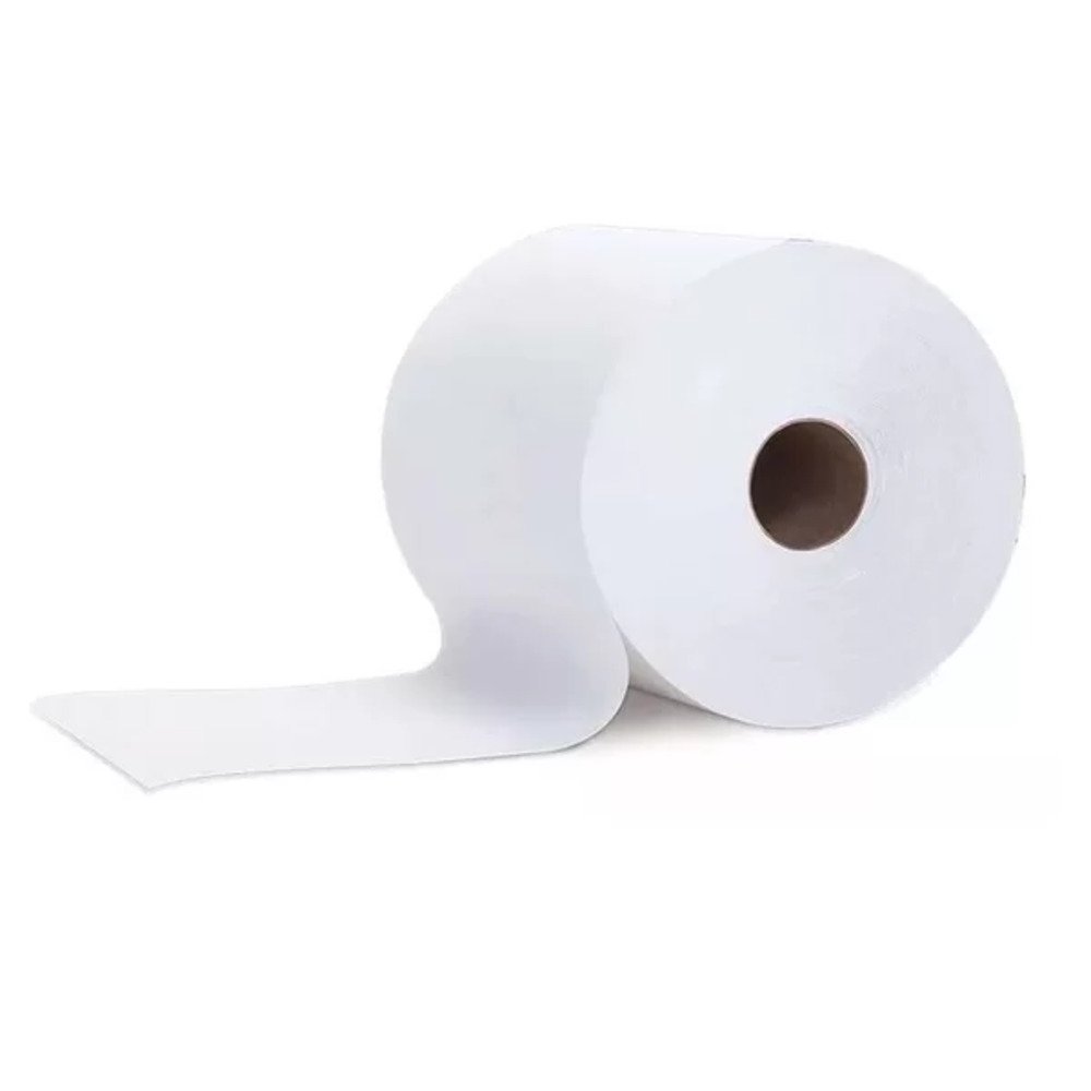 Papel Higienico Rolao Com 8 Rolos 10CM X 300M Fardo Branco Celulose VIrgem Nobre
