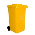 Coletora Plastica 240L Com Rodas Modelo Europeu Amarela Nobre