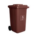 Coletora Plastica 240L Com Rodas Modelo Europeu Marron Nobre