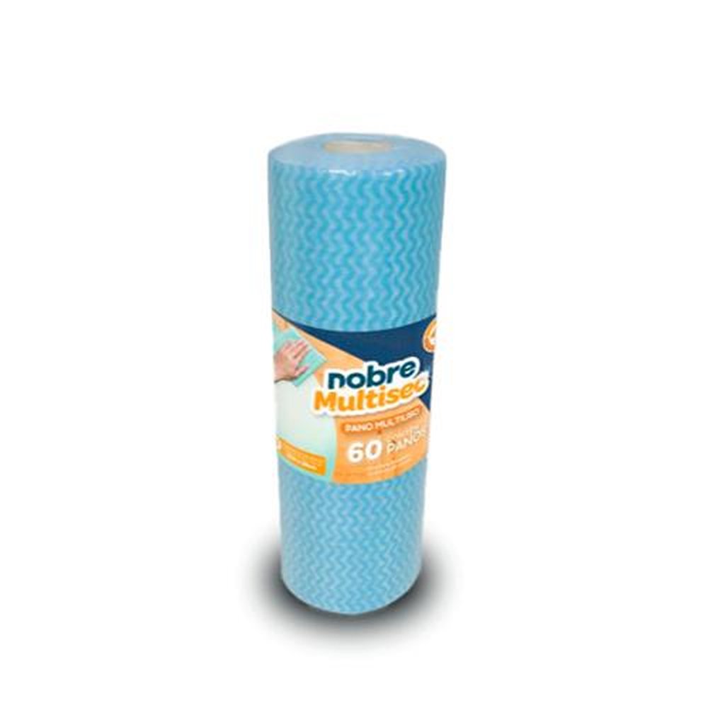 Pano Multiuso Rolo 28CM X 30M Picotado Com 60 Panos Aproximadamente 50CM Azul Nobre