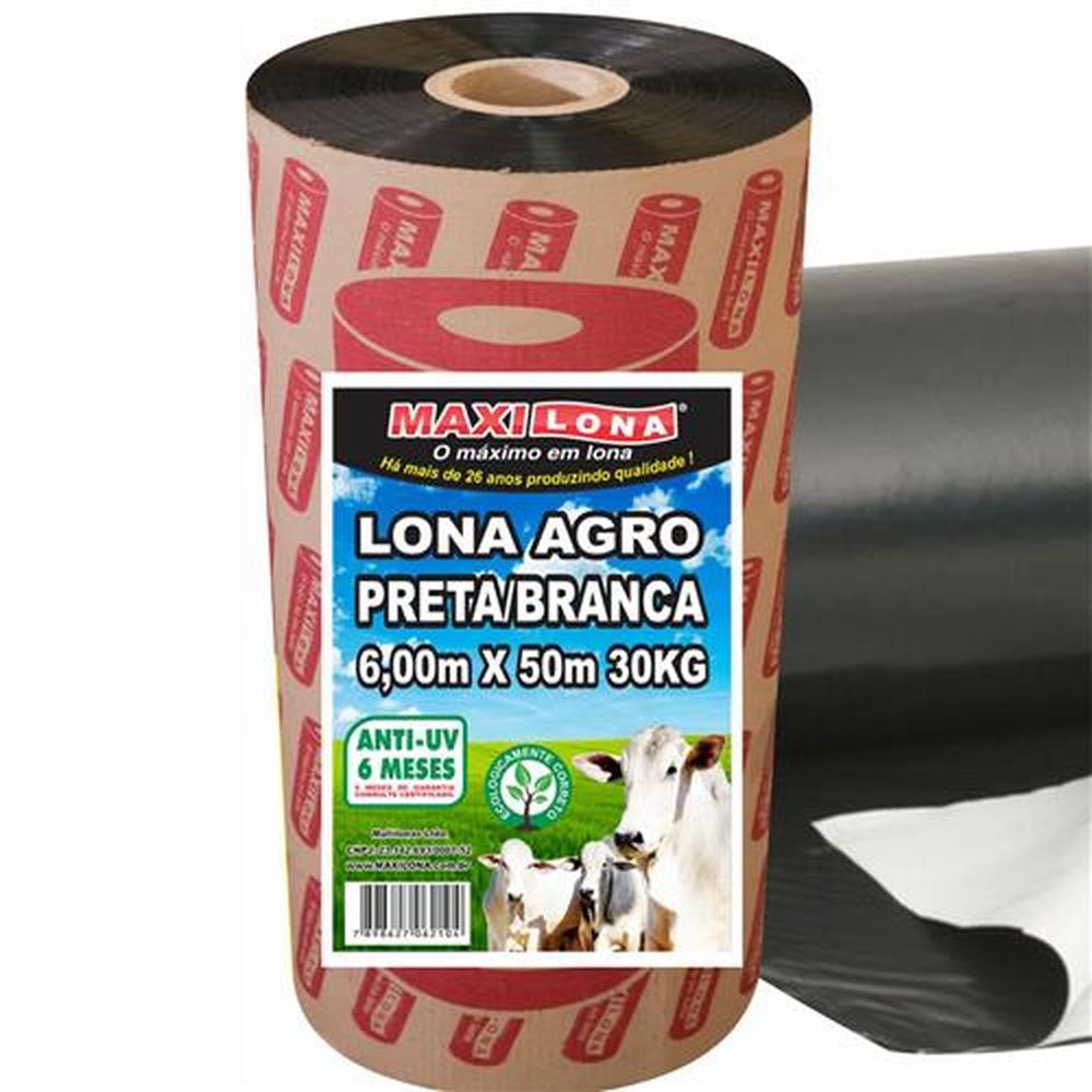 Lona Preto/Branca 6 X 50 Bobina com 30Kg Maxilona