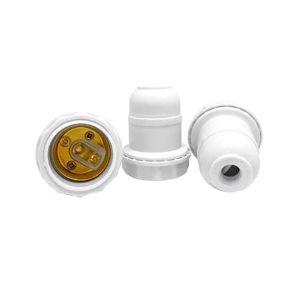 Soquete Abajur Branco Com Arruela E-27 Decorlux