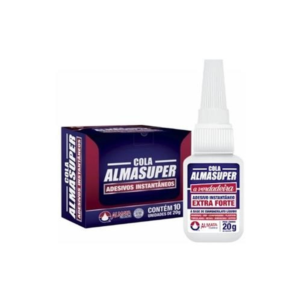 Cola Instantânea 20G Bico Fino com 10 unidades Almasuper