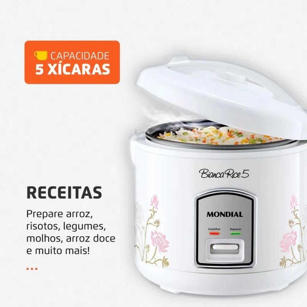 Panela Elétrica Mondial Bianca Rice 5 Xícaras NPE-05-5X 127V