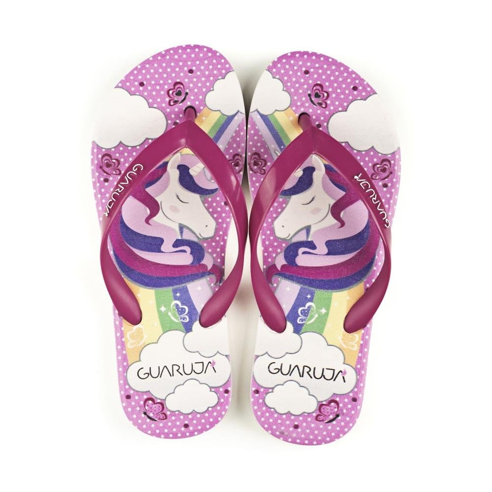 Chinelo Guaruja Infantil Feminino Unicornio Pink 27/8