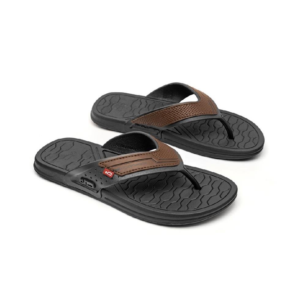 Chinelo Danper Adulto Masculino Evolution Premium 10001 Preto/Caramelo 43