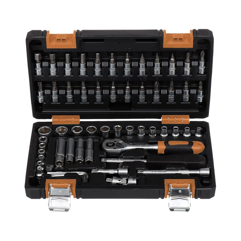 Kit Maleta Jogo de Chave Catraca Completo 57 peças Fortt Preto - KJC001-P