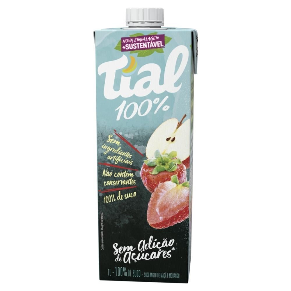 Suco Tial Morango 1 Litro - Embalagem com 12 Unidades