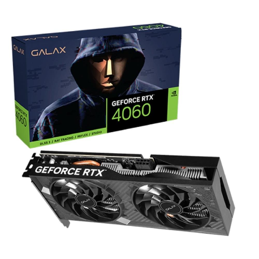 Placa de Vídeo Galax NVIDIA GeForce RTX 4060 1-Click OC 2X V2, 8GB, GDDR6, DLSS, Ray Tracing, 46NSL8MD9NXV