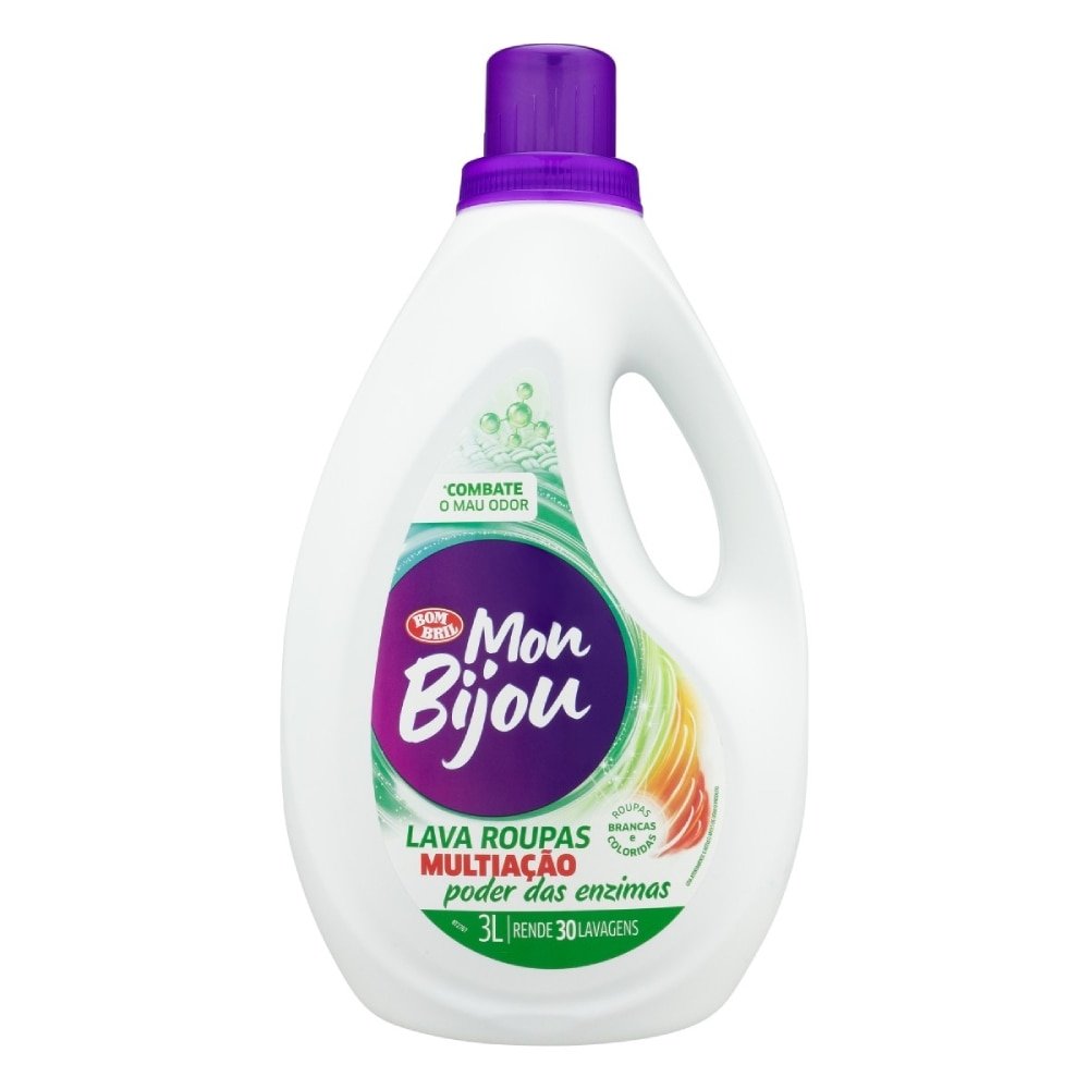 Sabão Líquido Mon Bijou Lava Roupas Multiação Verde 3 Litros ...