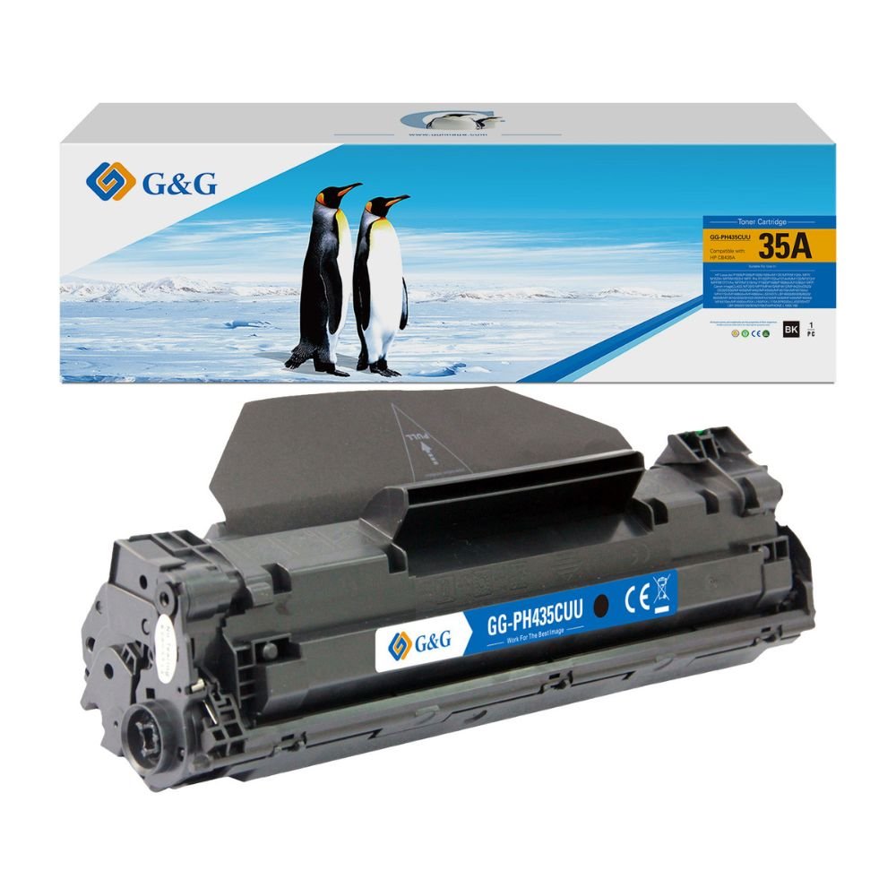 Cartucho de Toner Preto Compativel Hp Cb435a P1005 p1006 p1556 p1606 m1530 m1536 1130 1212 1210 m1132 2k G&G/GeG/GG
