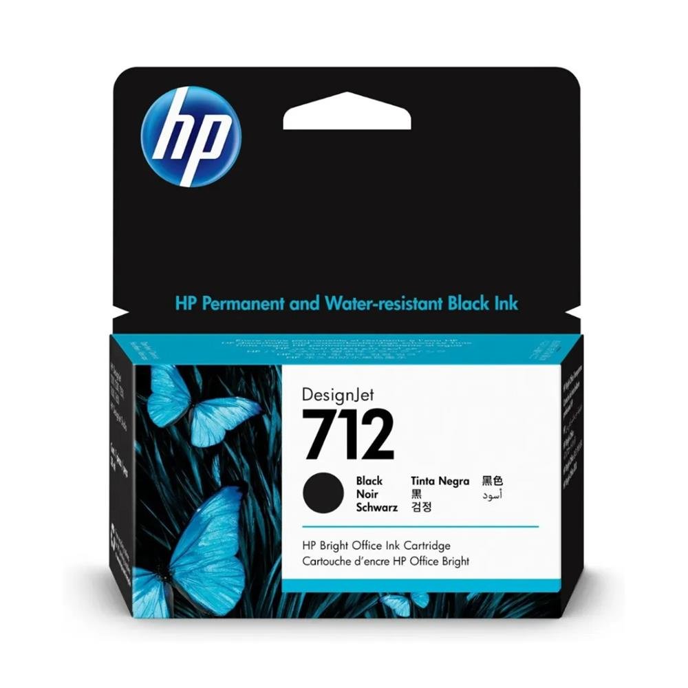 Cartucho de Tinta HP 712 Preto PLUK 38ml - 3ED70A