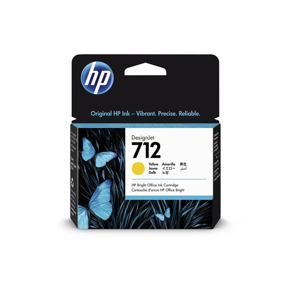 Cartucho de Tinta HP 712 Amarelo PLUK 29ml - 3ED69A