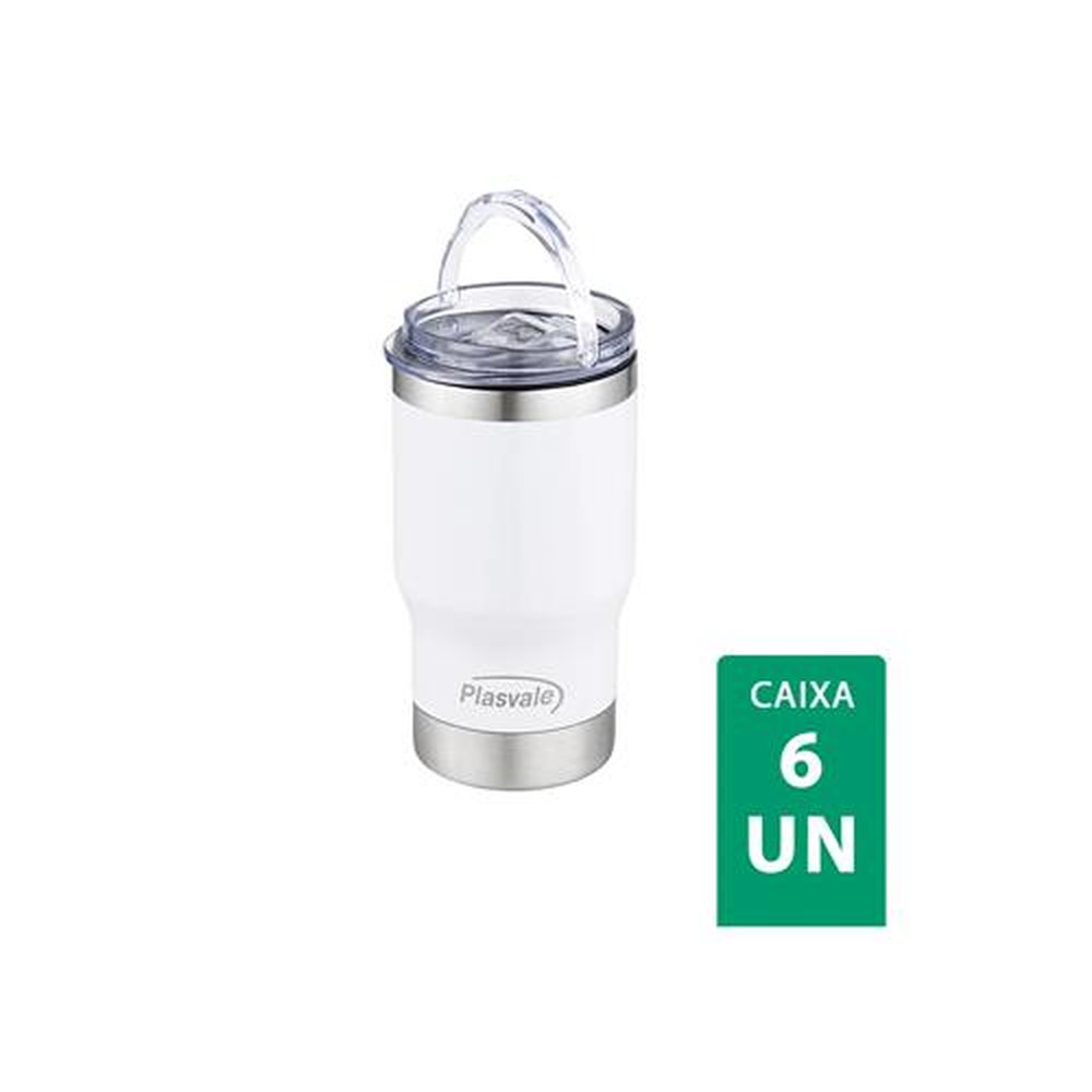 Copo Termico Long Neck 0,41L Plasvale Branco