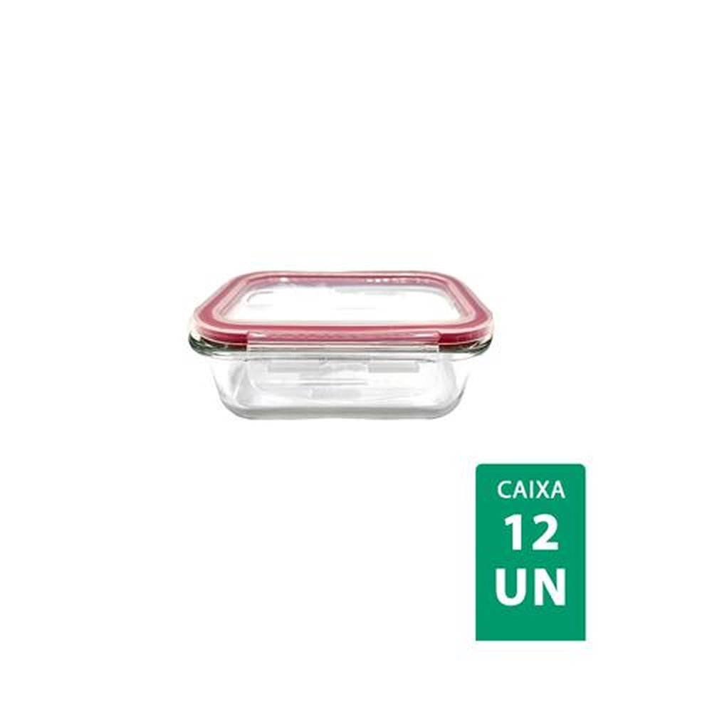 Pote De Vidro Hermético Retangular 1L Plasvale