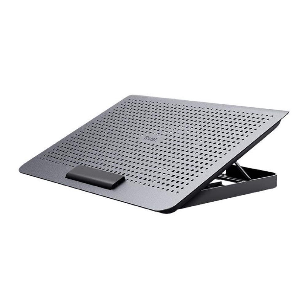 Base Para Notebook Trust Exto T24613, ABS, USB-A, Ergonomico, Laptop ate 16", 8 Alturas, 1 Ventoinha de 180mm, Cinza