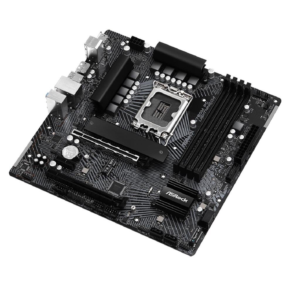 Placa Mãe ASRock B760M PG Lightning/D4, Chipset B760, Intel LGA 1700, mATX, DDR4