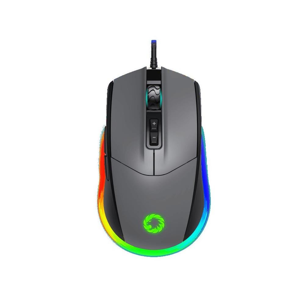 Mouse Gamer Gamemax MG3 Grey, ARGB, 6400 DPI, 7 Botões Programaveis, USB, Cinza