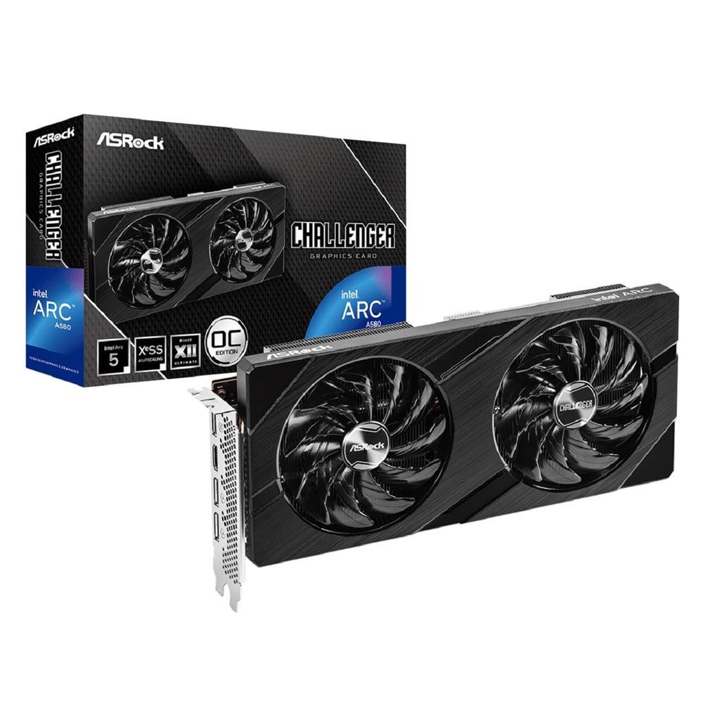 Placa de Video ASRock Arc A580 Challenger OC, 8GB, GDDR6, 256-Bit, Preto