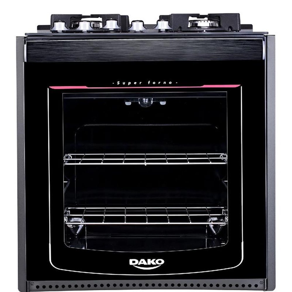 Fogão de Embutir Dako 4 Bocas Turbo Glass Preto - Bivolt