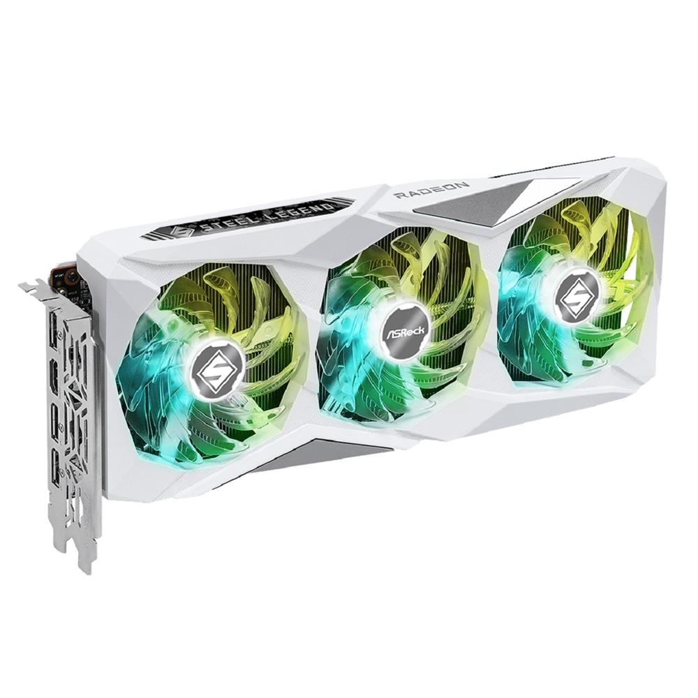 Placa de Video ASRock Radeon RX 7600 Steel Legend OC, 8GB, GDDR6, 128-Bit, FSR, Ray Tracing, Branco