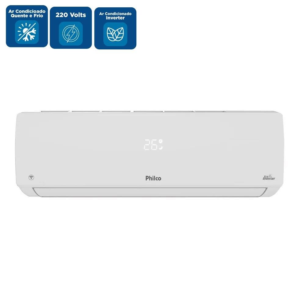 Ar Condicionado Split Hi Wall Philco Eco Inverter 24000 BTU/h Quente e Frio Monofásico PAC24000IQFM15 - 220 Volts