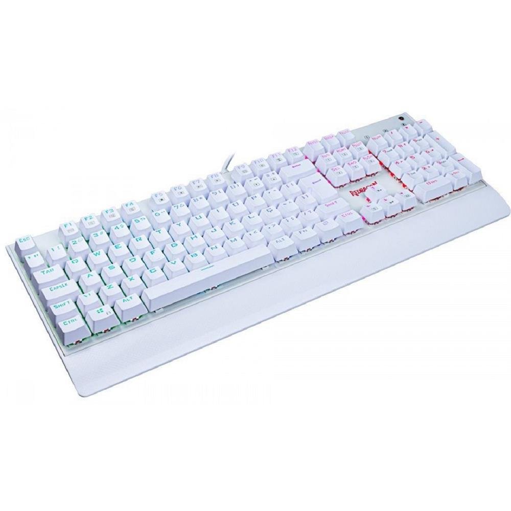 Teclado Mecanico Gamer Redragon Kala Lunar, RGB, Switch Brown, ABNT2, USB, Branco
