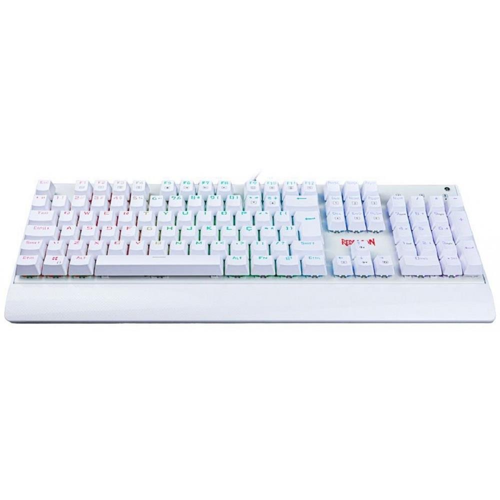 Teclado Mecanico Gamer Redragon Kala Lunar, RGB, Switch Brown, ABNT2, USB, Branco