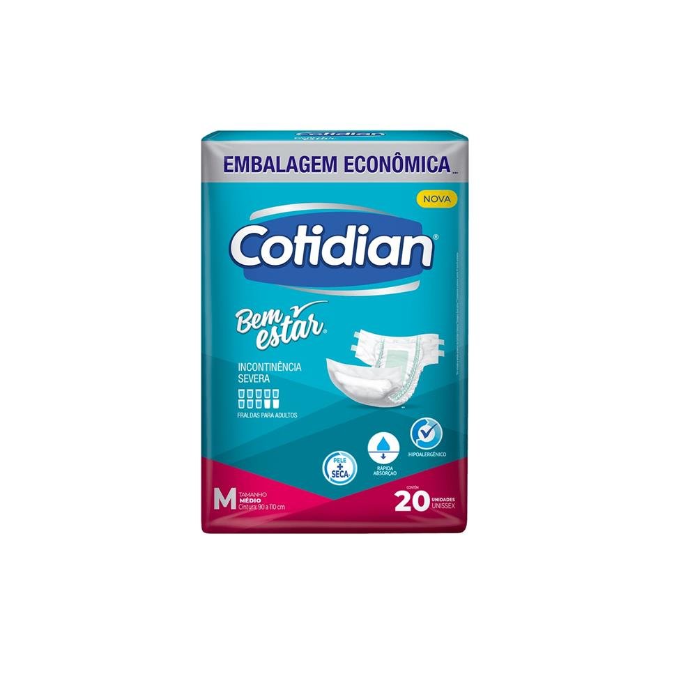 Fralda Geriatrica Bem Estar Cotidian Confort Plus M 20 Unidades