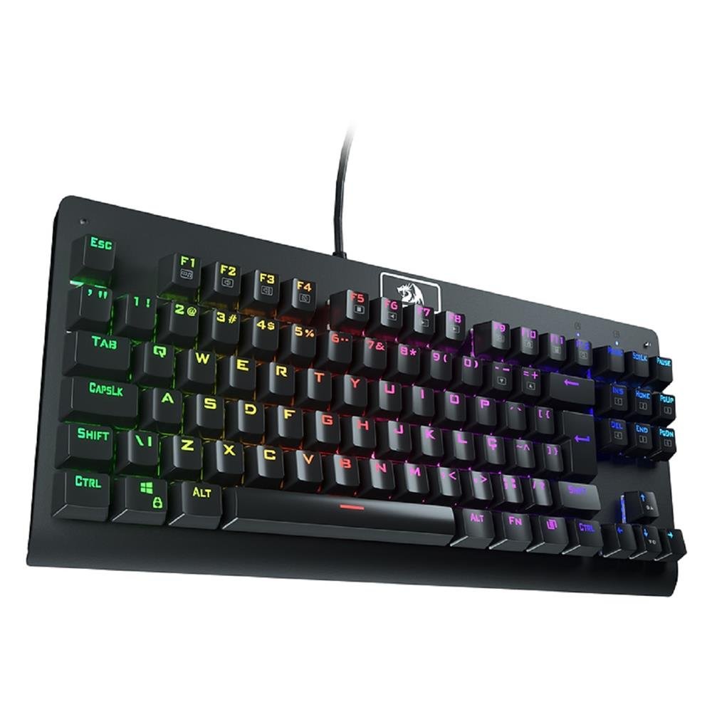 Teclado Mecanico Redragon Dark Avenger TKL, RGB, Switch Brown, ABNT2, USB, Preto