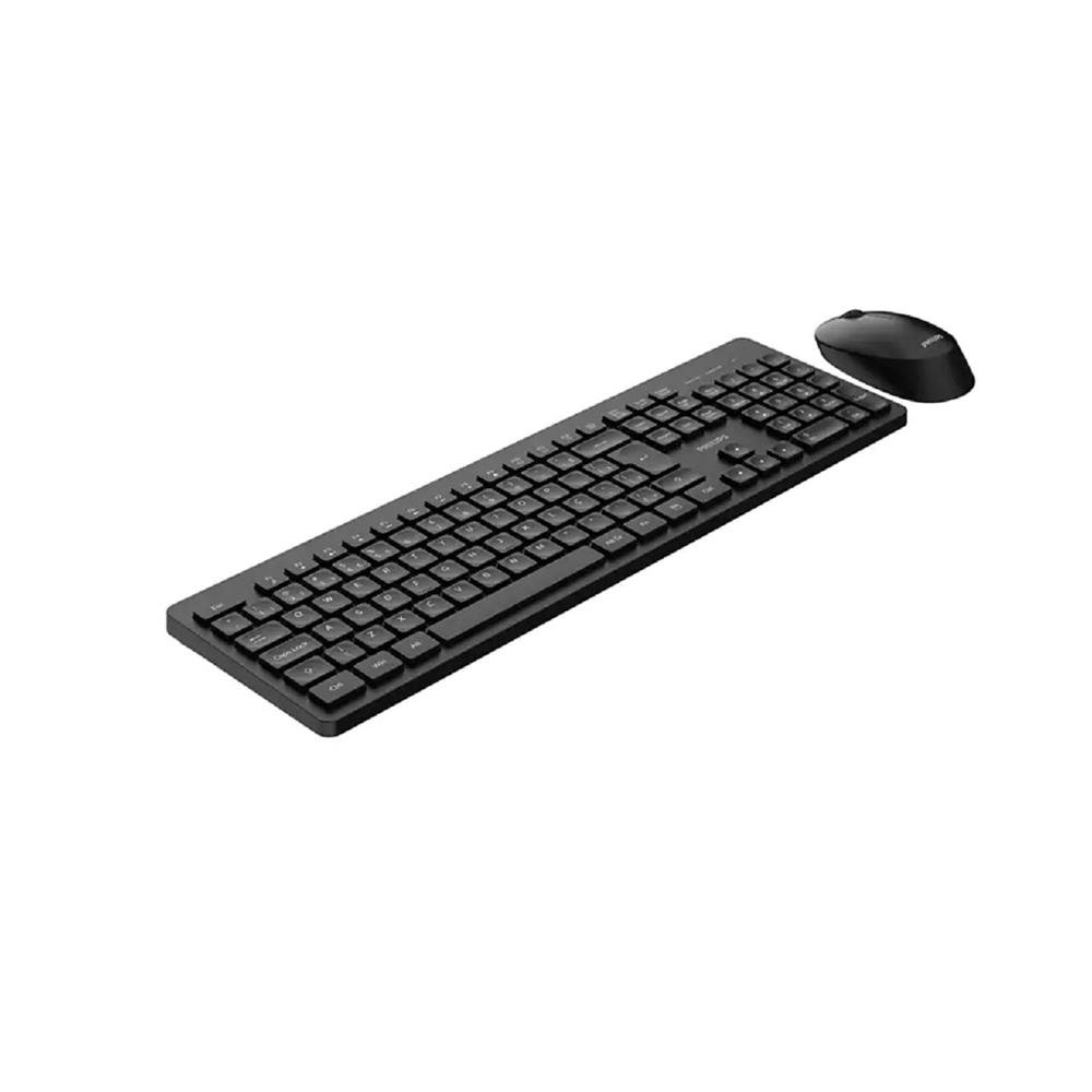 Kit Teclado e Mouse Sem fio Philips SPT6308B, 1600 DPI, ABNT2, Preto