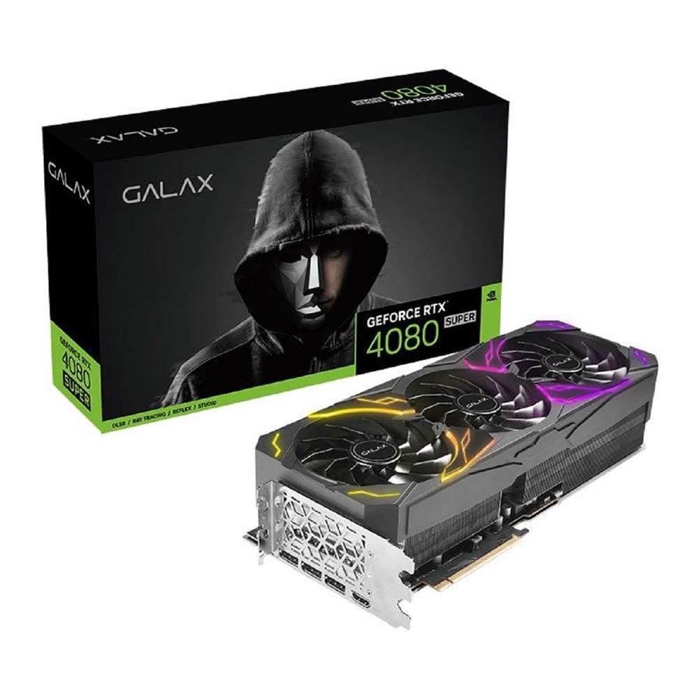 Placa De Vídeo Galax Geforce Rtx 4080 Super Sg 1-Click Oc, 16Gb, Gddr6x, 256-Bit, Argb, Preto