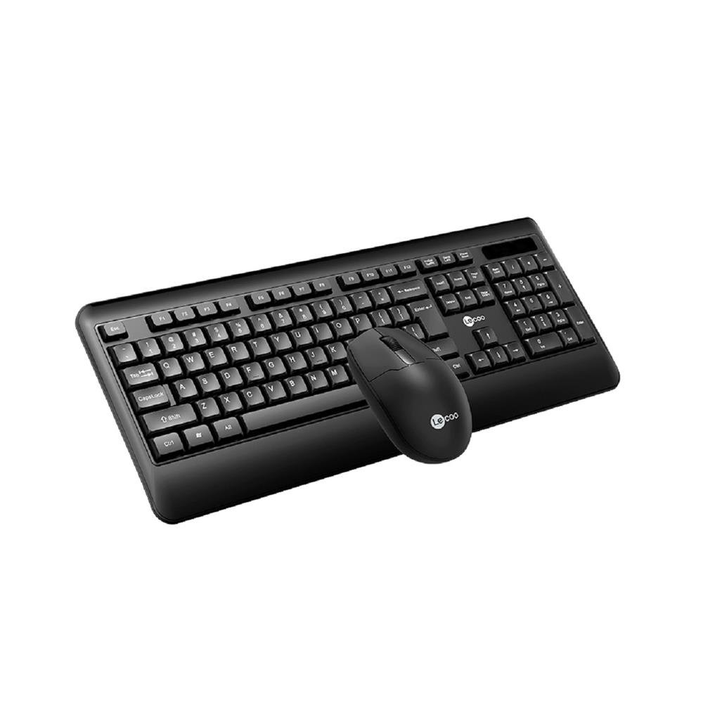 Kit Teclado e Mouse Sem Fio Lecoo KW202BK, ABNT2, 1200 DPI, 3 Botões, Preto