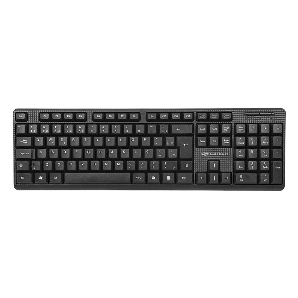 Teclado C3Tech KB-14BK, USB, ABNT2, Preto