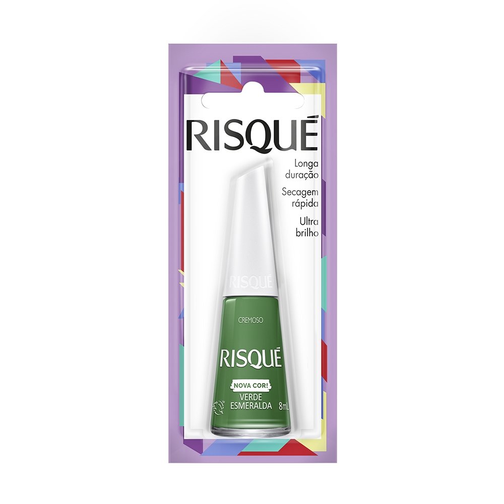 Esmalte Risqué Cremoso Verde Esmeralda Blister 8ml