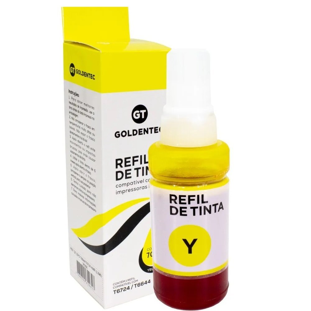 Refil de Tinta Goldentec Compatível com Epson T6644/T6724 - Amarelo