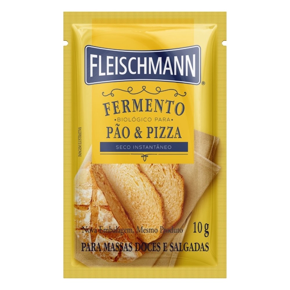 Fermento Biológico Fleischmann Seco Instantâneo 10g - Embalagem com 69 Unidades