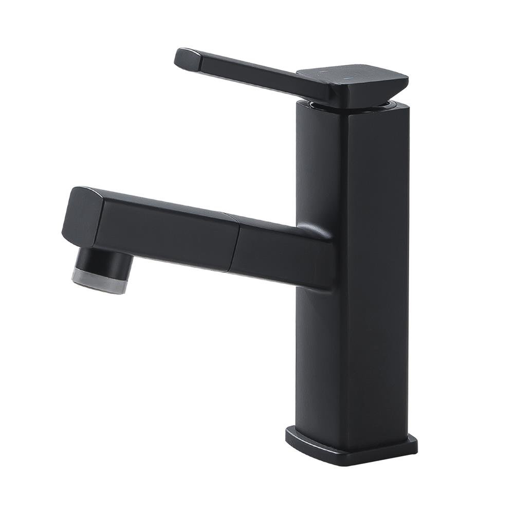 Torneira Bancada Monocomando Bica Baixa Móvel - Preto - KOKAY